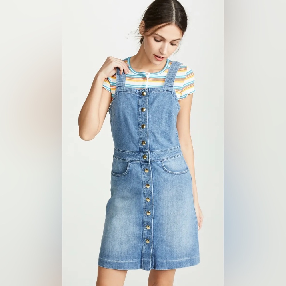 FRAME Claire Denim Snap-Front Mini Dress